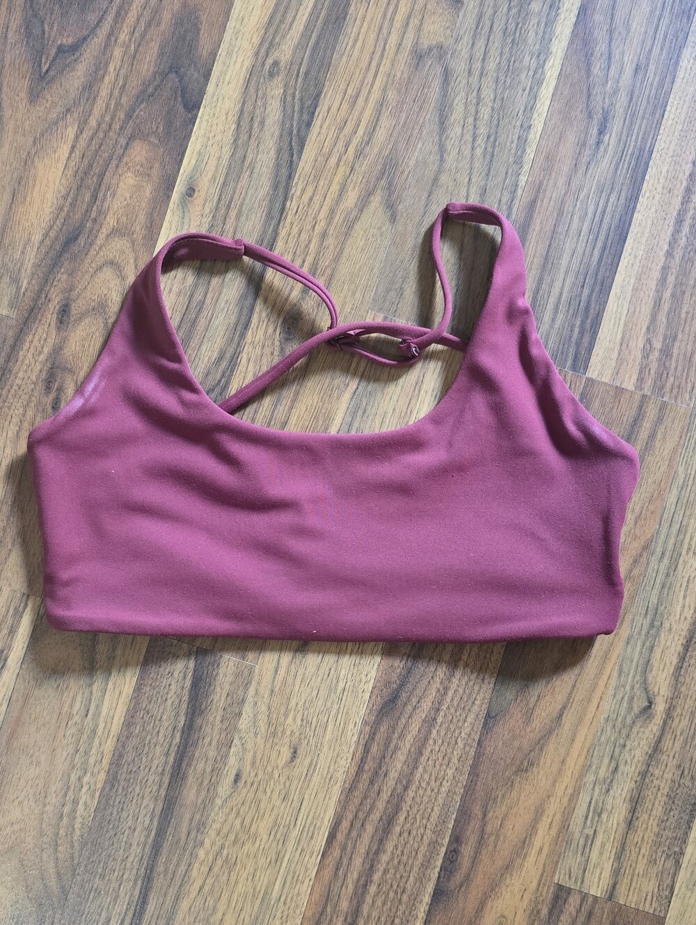 YoungLA Burgundy Crisscross Sports Bralette